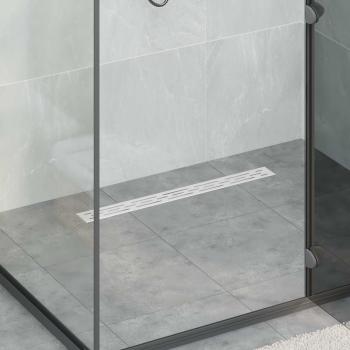 ARDEBO.de - Duschabfluss mit Glashülle und 360° Siphon Silber 70 cm