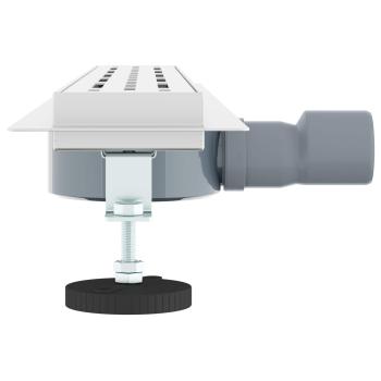 Duschabfluss mit Glashülle und 360° Siphon Silber 70 cm