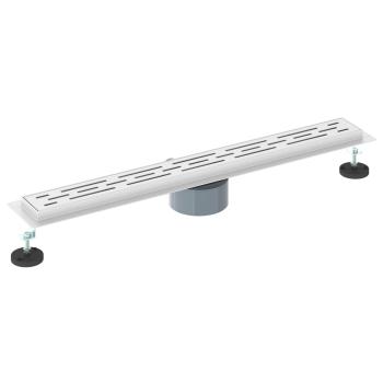 Duschabfluss mit Glashülle und 360° Siphon Silber 70 cm