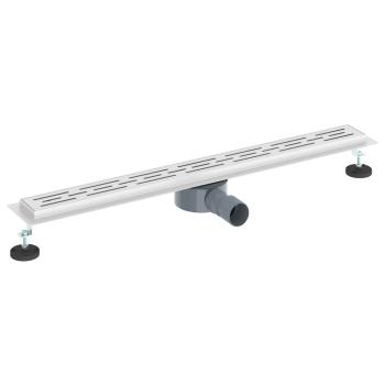 Duschabfluss mit Glashülle und 360° Siphon Silber 80 cm