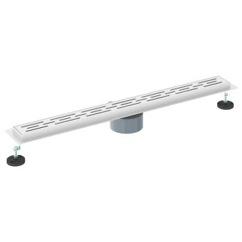 Duschabfluss mit Glashülle und 360° Siphon Silber 80 cm
