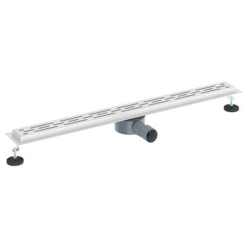 Duschabfluss mit Glashülle und 360° Siphon Silber 90 cm