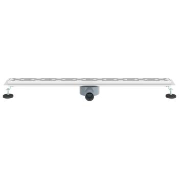Duschabfluss mit Glashülle und 360° Siphon Silber 90 cm