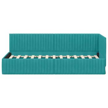 Eckbettgestell Türkis 80 x 200 cm Samt