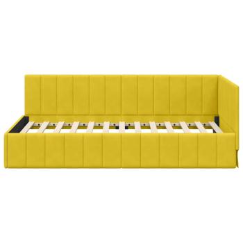 Eckbettgestell mit Kopfteil Gelb 90 cm x 190 cm Samt