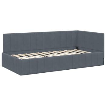 Eckbettgestell Dunkelgrau 100 x 200 cm Samt