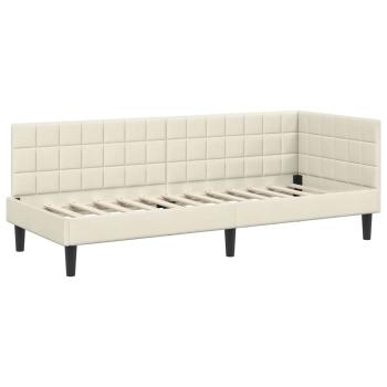 Eckbettgestell Creme 80 x 200 cm Samt