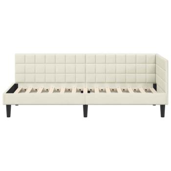 Eckbettgestell Creme 80 x 200 cm Samt