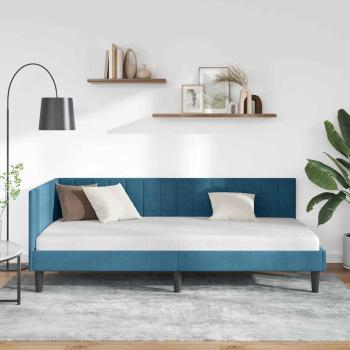 Eckbettgestell Blau 100 x 200 cm Samt