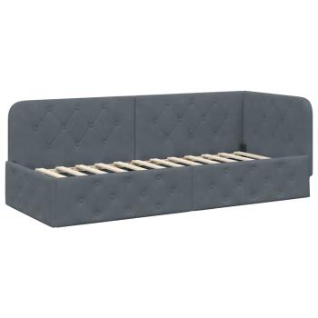 Eckbettgestell Dunkelgrau 80 x 200 cm Samt