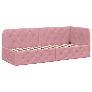 Eckbettgestell Rosa 80 x 200 cm Samt