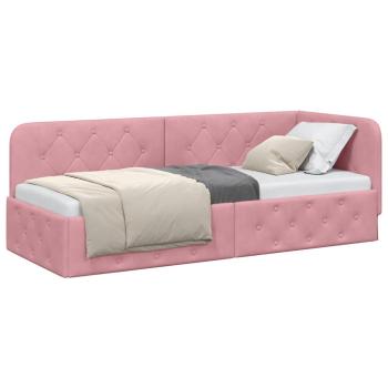 Eckbettgestell Rosa 80 x 200 cm Samt