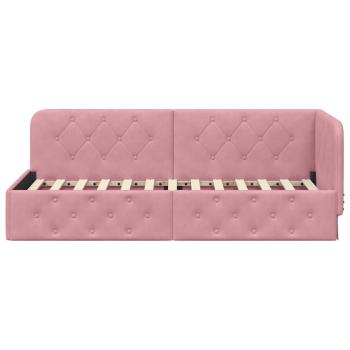 Eckbettgestell Rosa 80 x 200 cm Samt
