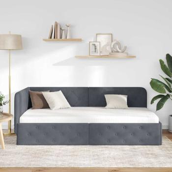 Eckbettgestell Dunkelgrau 90 x 190 cm Samt