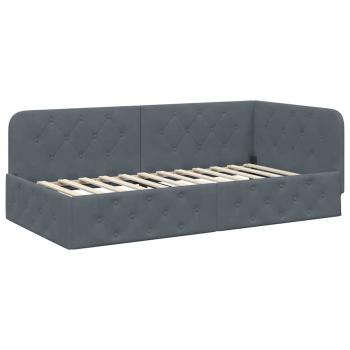 Eckbettgestell Dunkelgrau 90 x 200 cm Samt