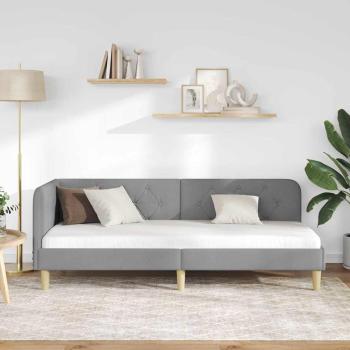 Eckbettgestell Hellgrau 80 x 200 cm Stoff