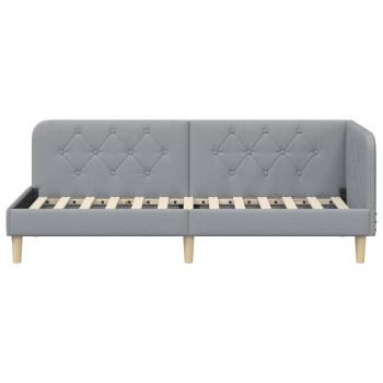 Eckbettgestell Hellgrau 80 x 200 cm Stoff