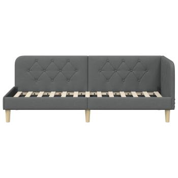 Eckbettgestell Dunkelgrau 80 x 200 cm Stoff