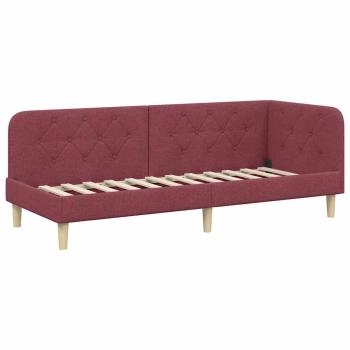 Eckbettgestell Weinrot 80 x 200 cm Stoff