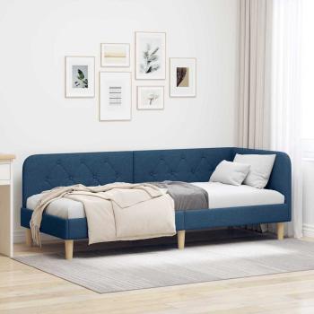 ARDEBO.de - Eckbettgestell Blau 80 x 200 cm Stoff