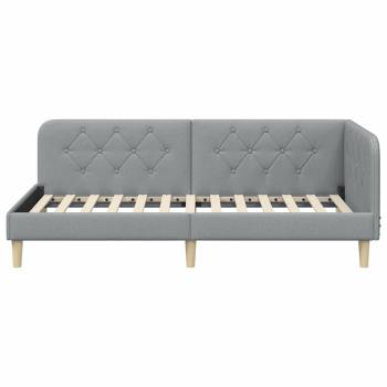Eckbettgestell Hellgrau 90 x 190 cm Stoff