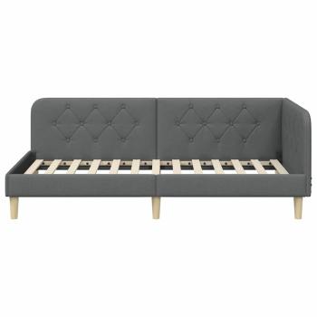 Eckbettgestell Dunkelgrau 90 x 200 cm Stoff