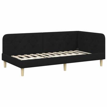 Eckbettgestell Schwarz 90 x 200 cm Stoff