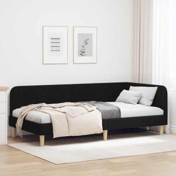 ARDEBO.de - Eckbettgestell Schwarz 100 x 200 cm Stoff