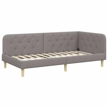 Eckbettgestell Taupe 100 x 200 cm Stoff