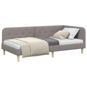 Eckbettgestell Taupe 100 x 200 cm Stoff