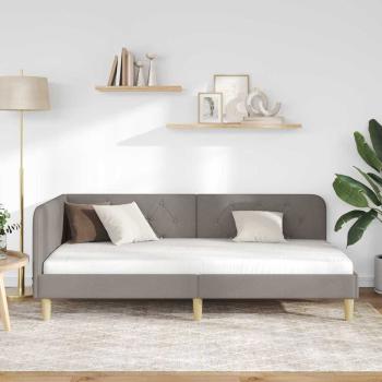 Eckbettgestell Taupe 100 x 200 cm Stoff