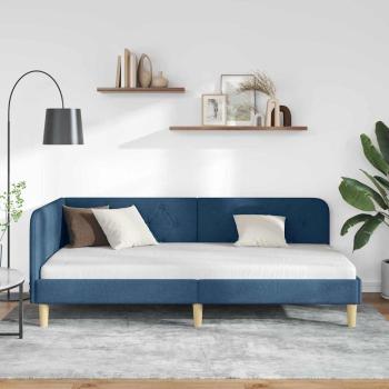 Eckbettgestell Blau 100 x 200 cm Stoff