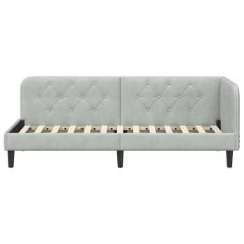 Eckbettgestell Hellgrau 80 x 200 cm Samt