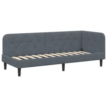 Eckbettgestell Dunkelgrau 80 x 200 cm Samt