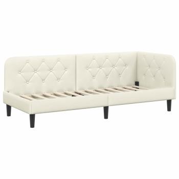 Eckbettgestell Creme 80 x 200 cm Samt