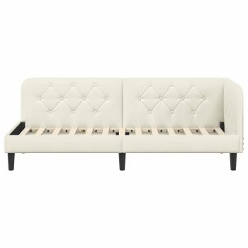 Eckbettgestell Creme 80 x 200 cm Samt