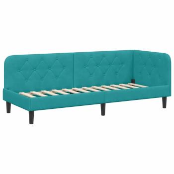 Eckbettgestell Türkis 80 x 200 cm Samt