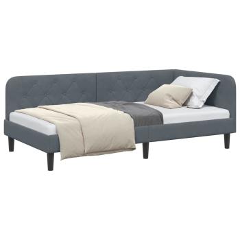 Eckbettgestell Dunkelgrau 90 x 190 cm Samt