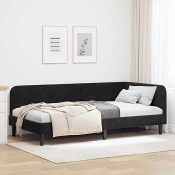 ARDEBO.de - Eckbettgestell Schwarz 90 x 190 cm Samt