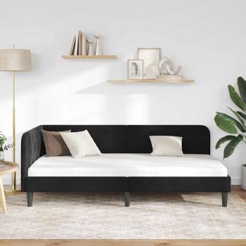 Eckbettgestell Schwarz 90 x 190 cm Samt