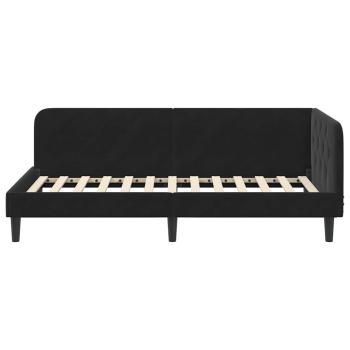 Eckbettgestell Schwarz 90 x 190 cm Samt