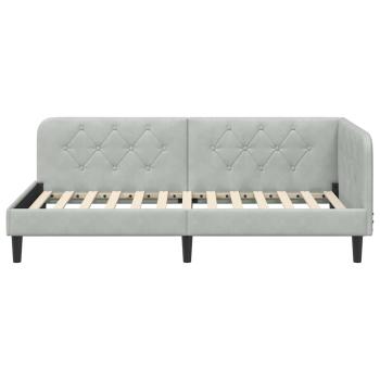 Eckbettgestell Hellgrau 90 x 200 cm Samt