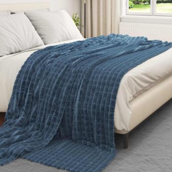 Wohndecke Marineblau 240 x 220 cm 1.37 kg Fleece