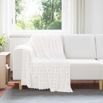 ARDEBO.de - Überwurfdecke Weiß 150 x 130 cm Fleece