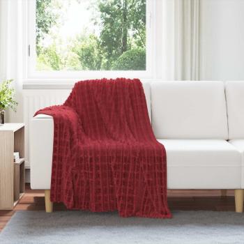 ARDEBO.de - Überwurfdecke Bordeauxrot 150 x 130 cm Fleece