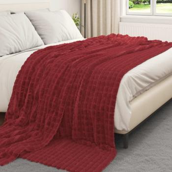 Wohndecke Bordeauxrot 270 x 240 cm 1.69 kg Fleece