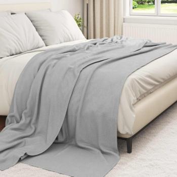 Überwurfdecke Grau 270 x 240 cm Fleece