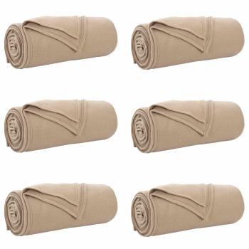 Wohndecken 6 stk. Kamel 240 x 220 cm 4.28 kg Fleece