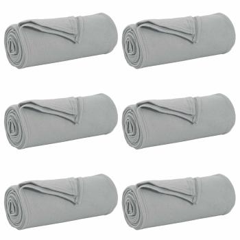 Wohndecken 6 stk. Grau 170 x 130 cm 1.86 kg Fleece