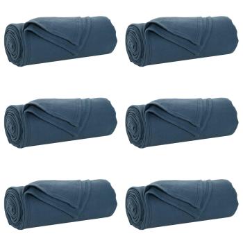 Wohndecken 6 stk. Marineblau 240 x 220 cm 4.49 kg Fleece